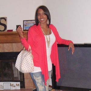 Three Dots Coral Cardigan